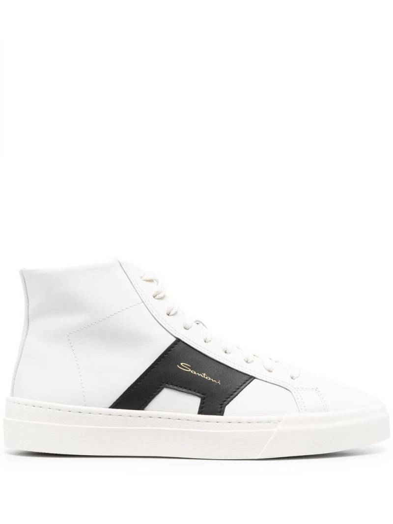 Santoni logo-lettering high-top sneakers - White von Santoni