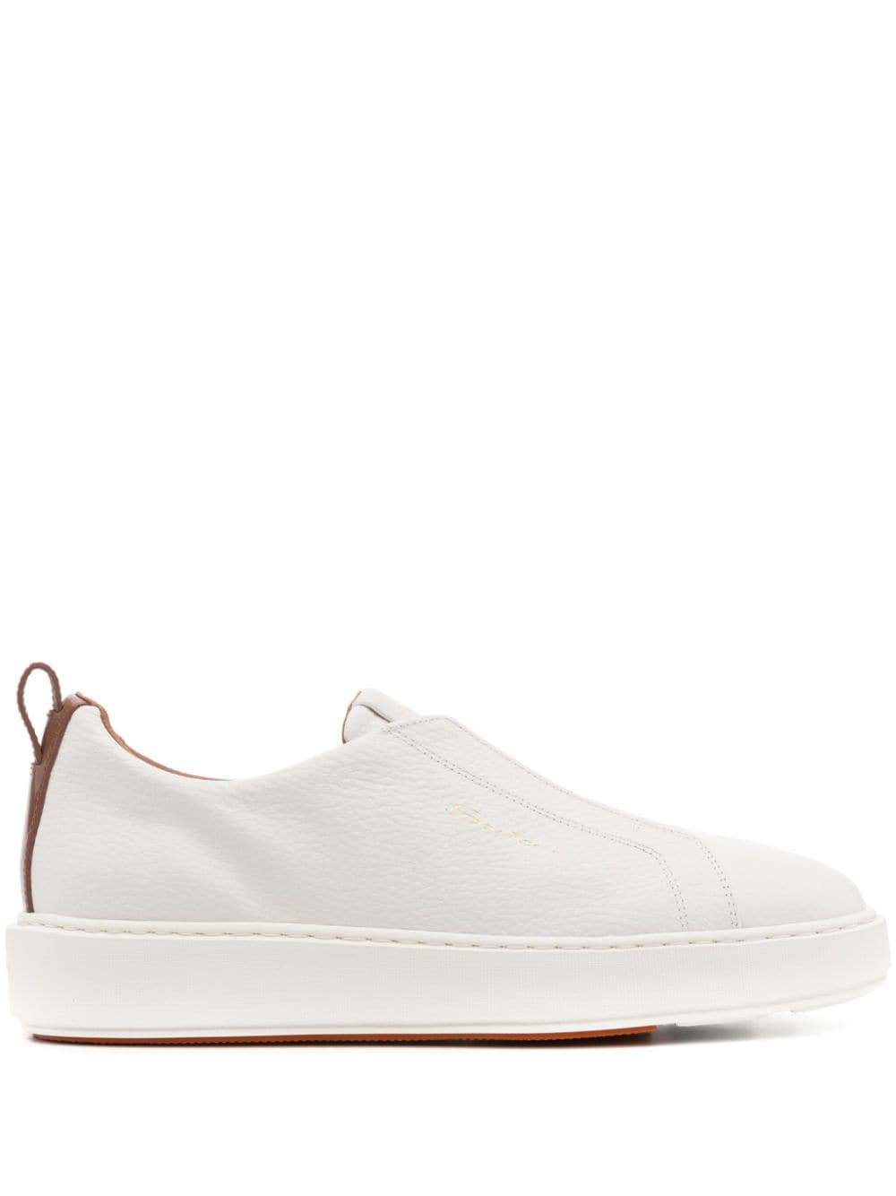 Santoni logo-print leather sneakers - White von Santoni