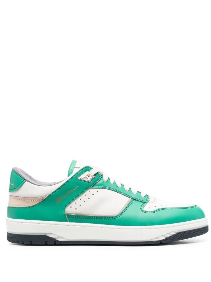 Santoni logo-print low-top sneakers - Green von Santoni