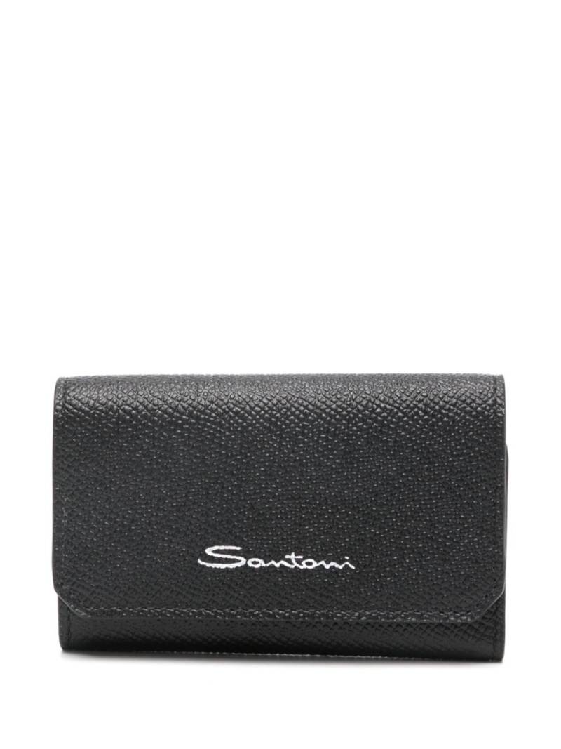 Santoni logo-stamp key holder - Black von Santoni