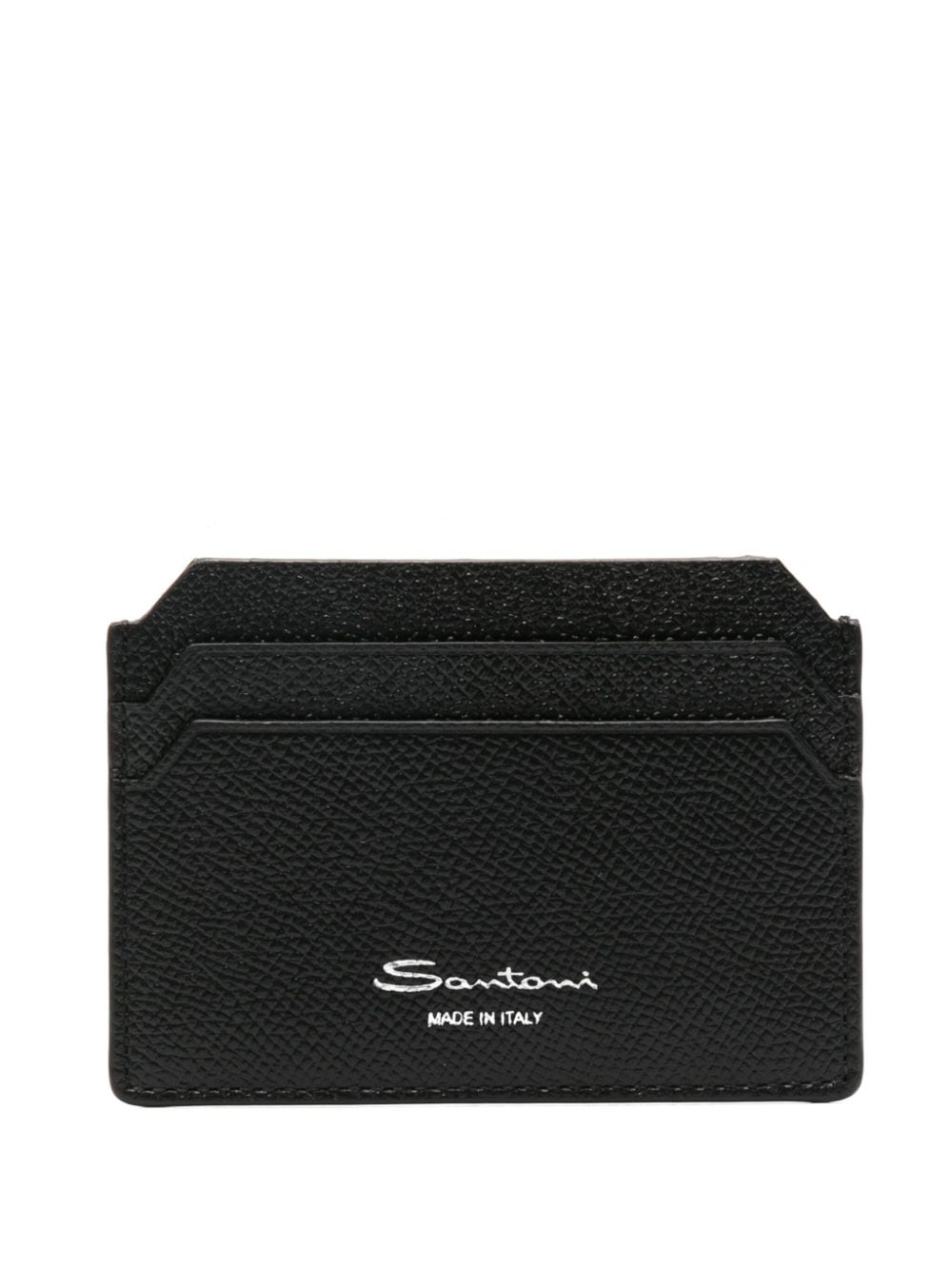 Santoni logo-stamp leather cardholder - Black von Santoni