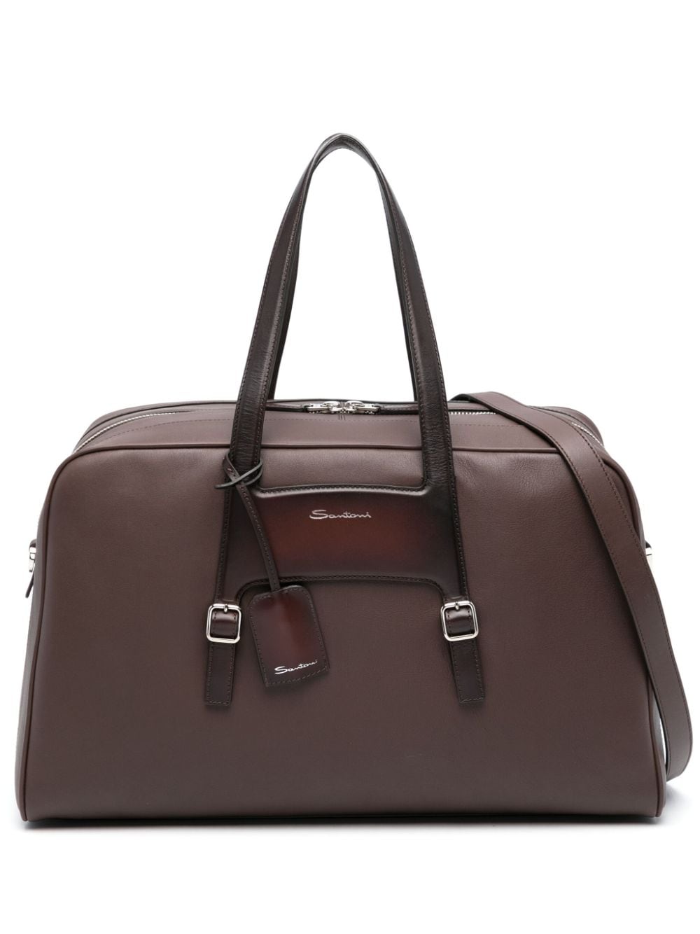 Santoni logo-stamp leather holdall - Brown von Santoni