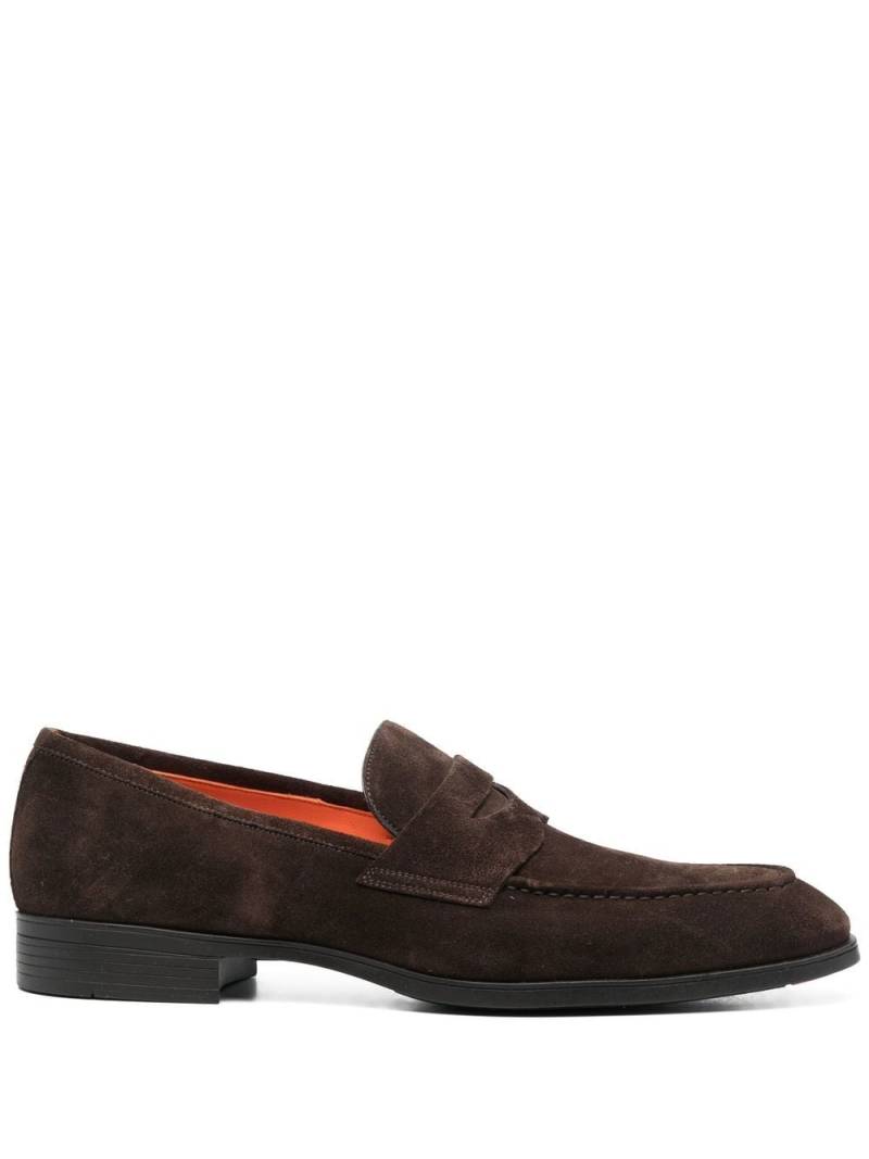 Santoni low-heel suede loafers - Brown von Santoni