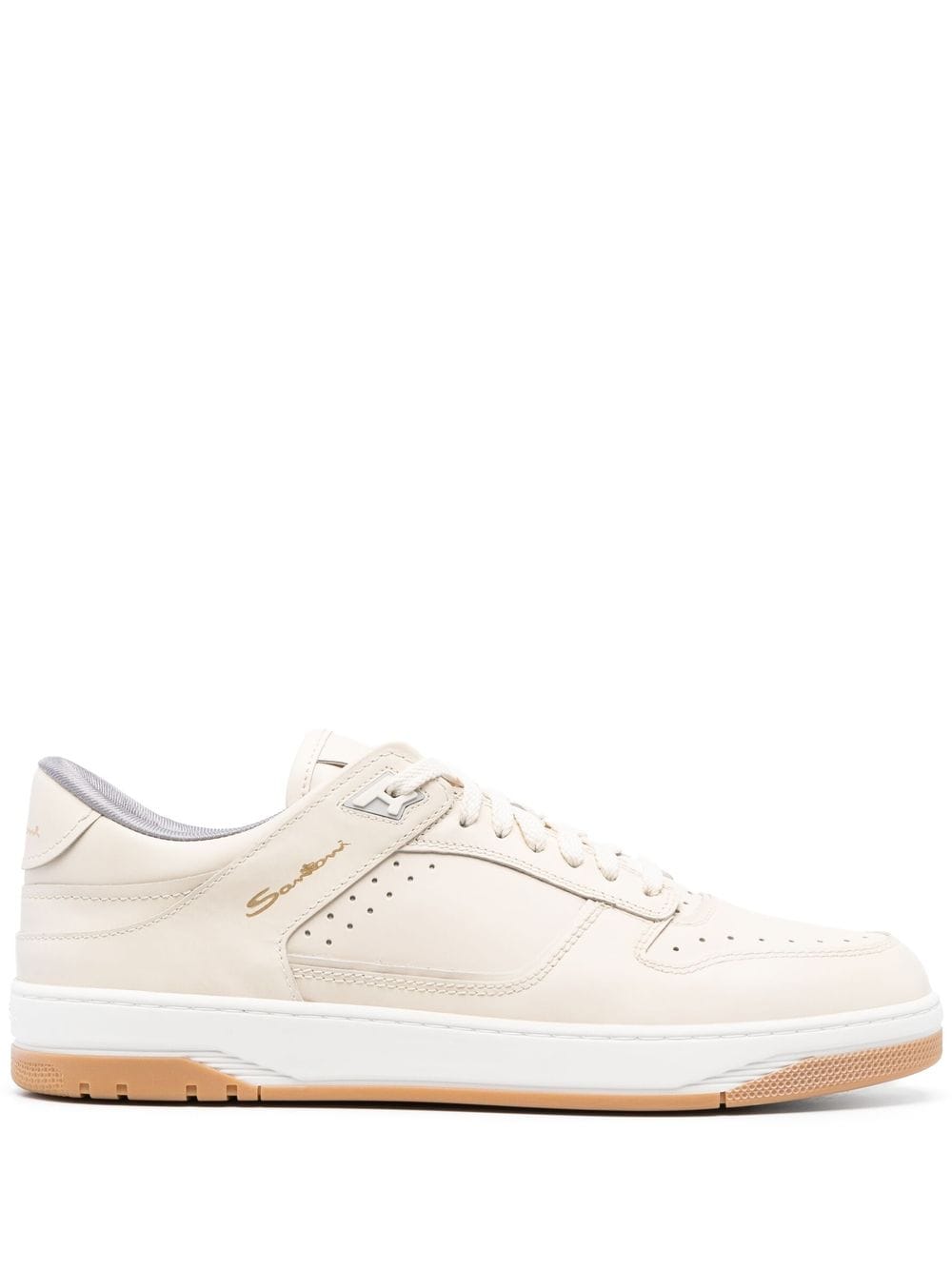 Santoni low-top leather sneakers - Neutrals von Santoni