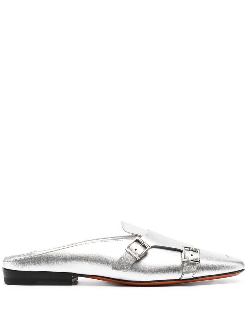 Santoni metallic leather mules - Silver von Santoni