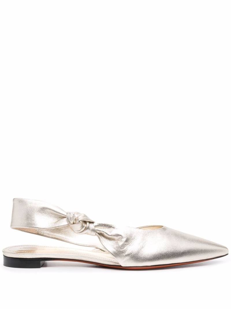 Santoni metallic leather sandals - Gold von Santoni