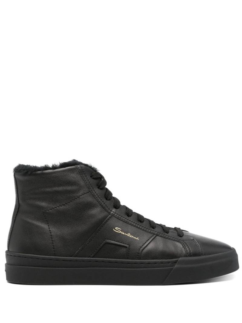 Santoni panelled leather sneakers - Black von Santoni