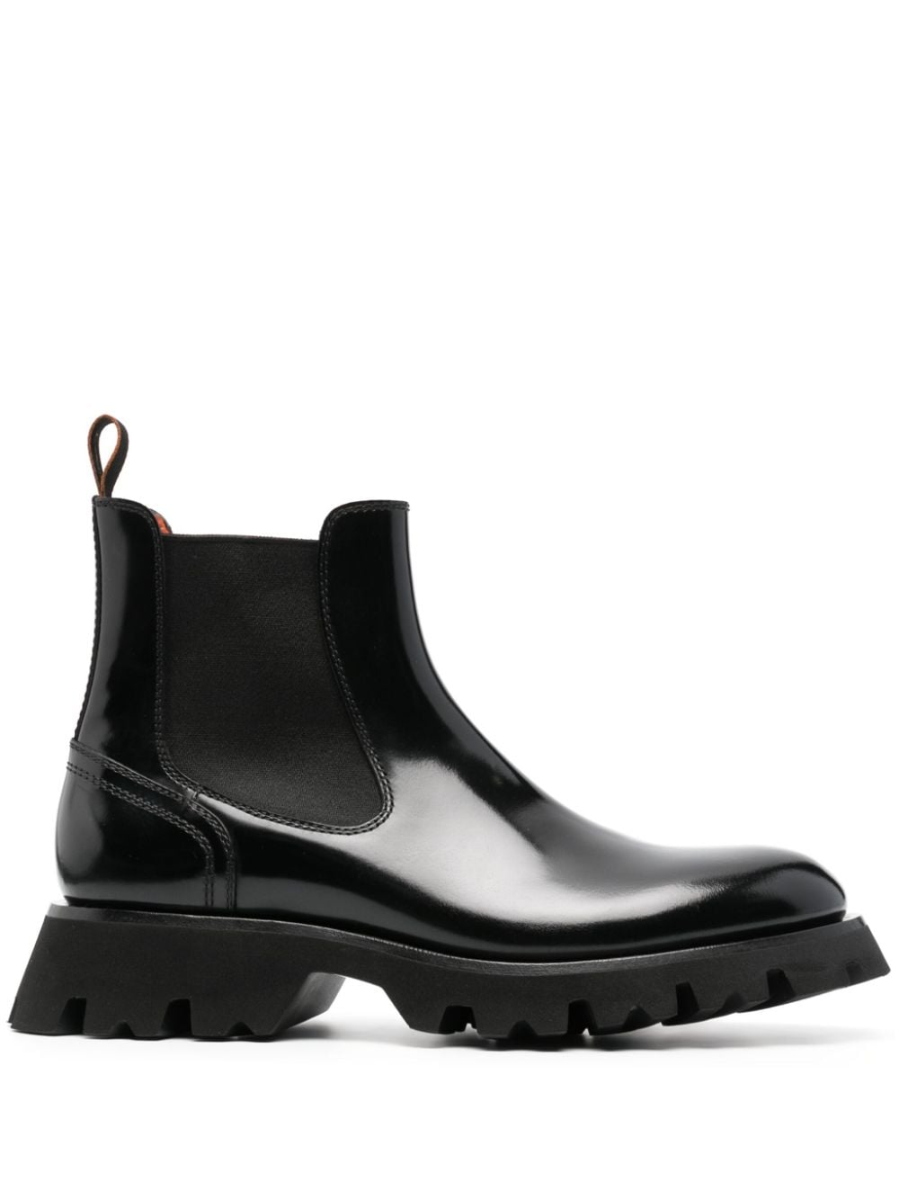 Santoni patent-finish leather ankle boots - Black von Santoni