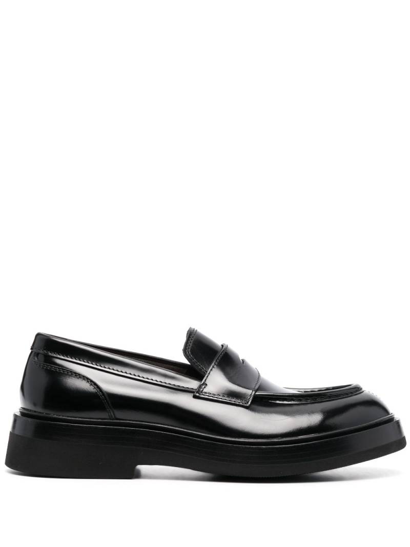 Santoni patent-finish leather loafers - Black von Santoni