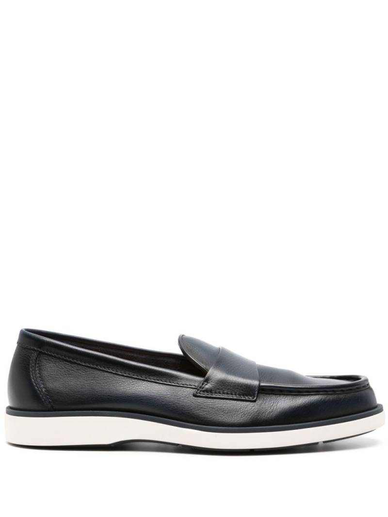 Santoni penny-slot leather loafers - Blue von Santoni