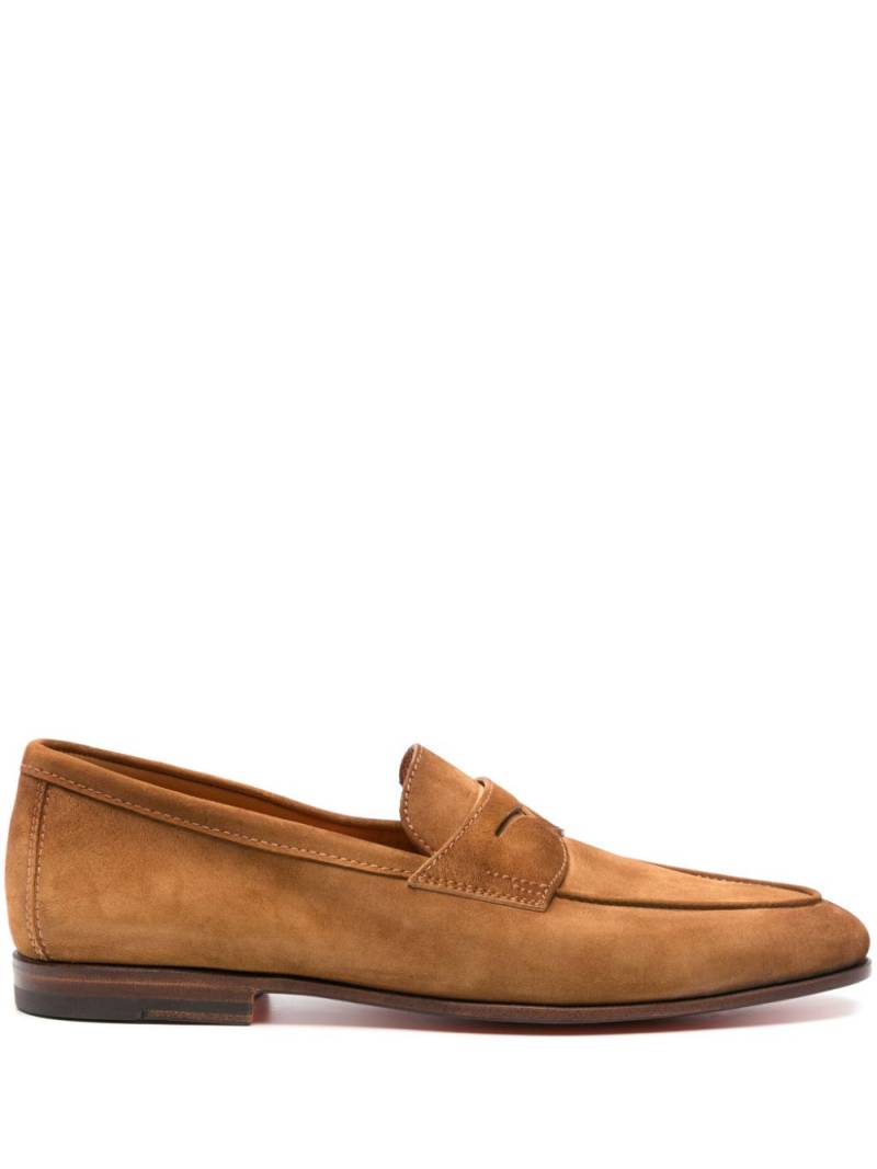 Santoni penny-slot suede loafers - Brown von Santoni