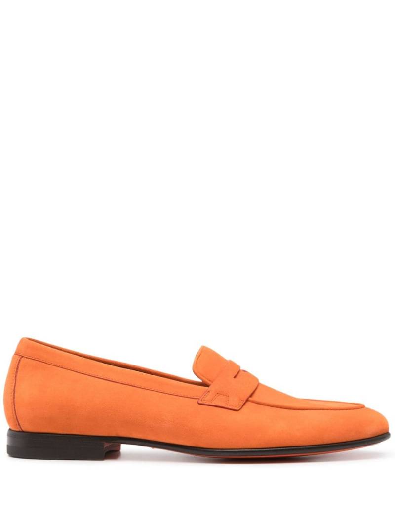 Santoni penny-slot suede loafers - Orange von Santoni