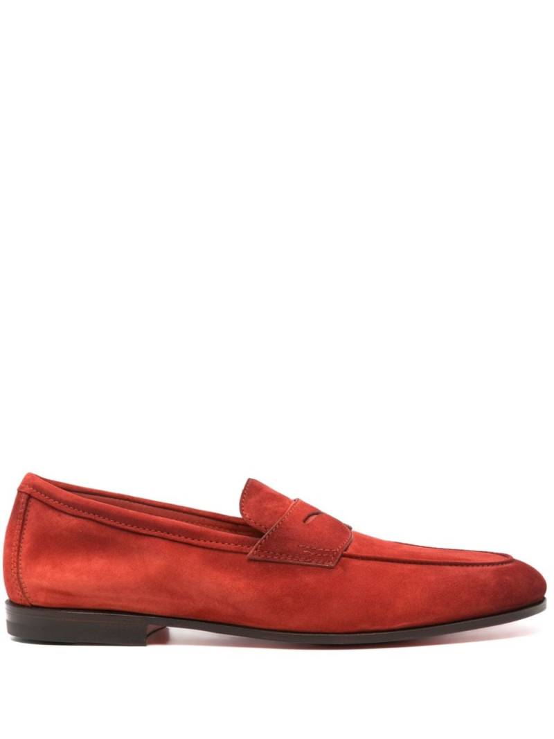 Santoni penny-slot suede loafers - Red von Santoni