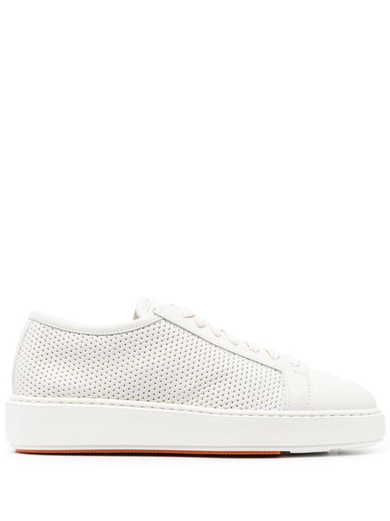 Santoni perforated-detail low-top sneakers - White von Santoni