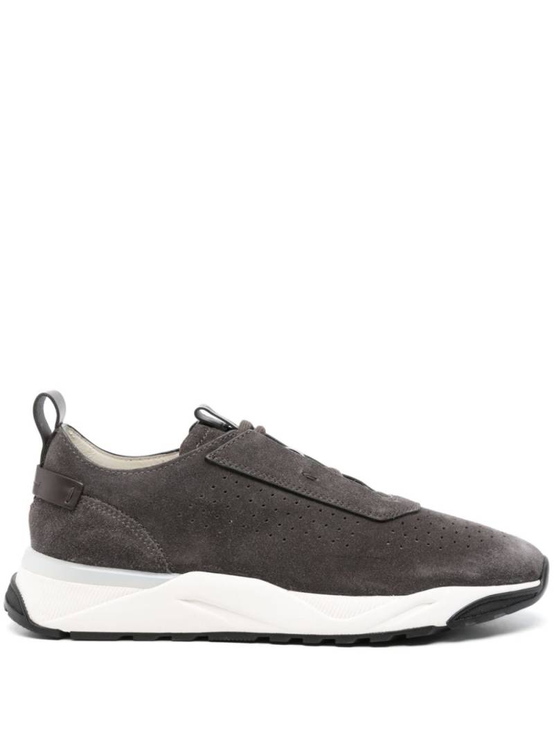 Santoni perforated suede sneakers - Grey von Santoni