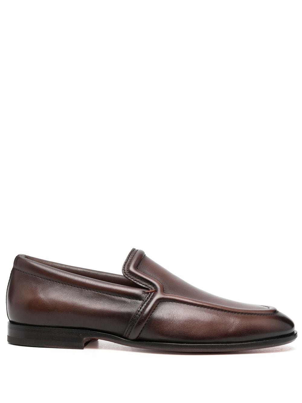 Santoni polished leather loafers - Brown von Santoni