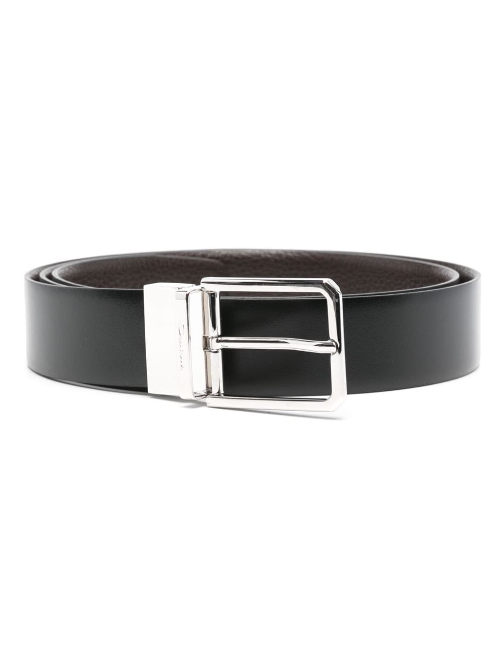 Santoni reversible leather belt - Black von Santoni