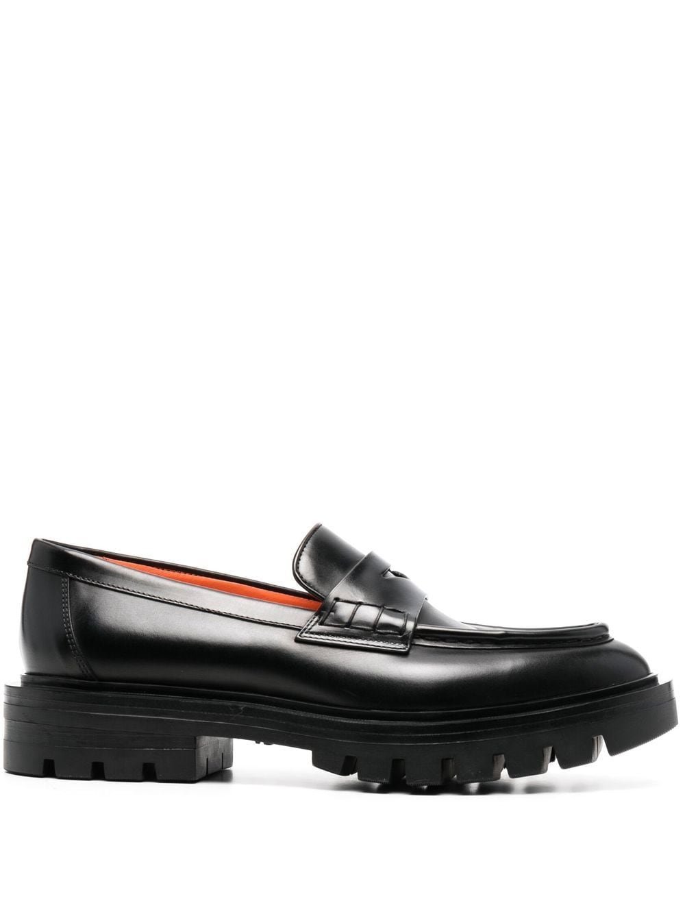 Santoni ridged-rubber sole loafers - Black von Santoni