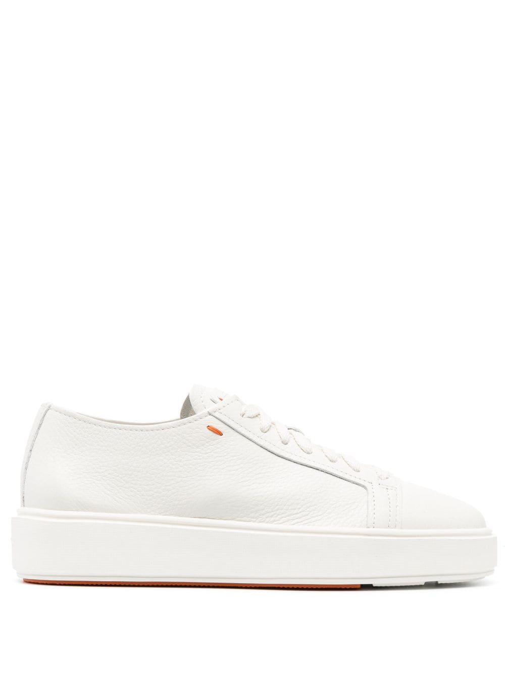 Santoni round-toe leather sneakers - White von Santoni