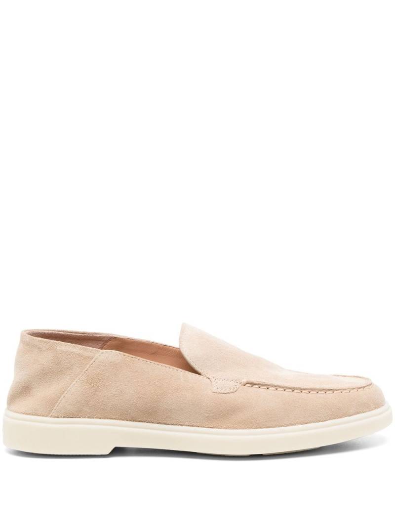 Santoni round-toe suede loafers - Neutrals von Santoni