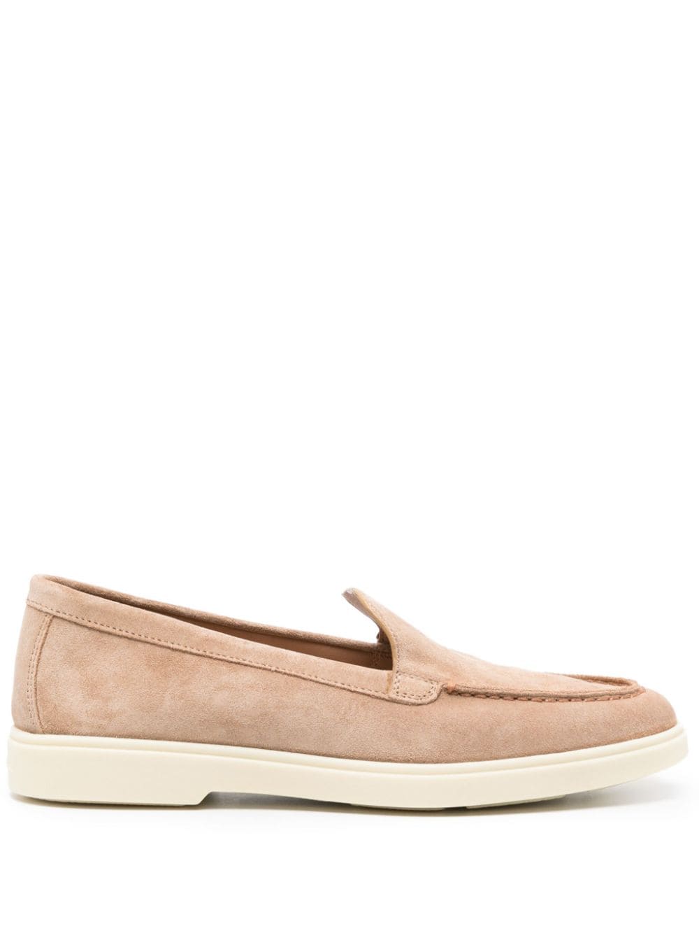 Santoni round-toe suede loafers - Neutrals von Santoni