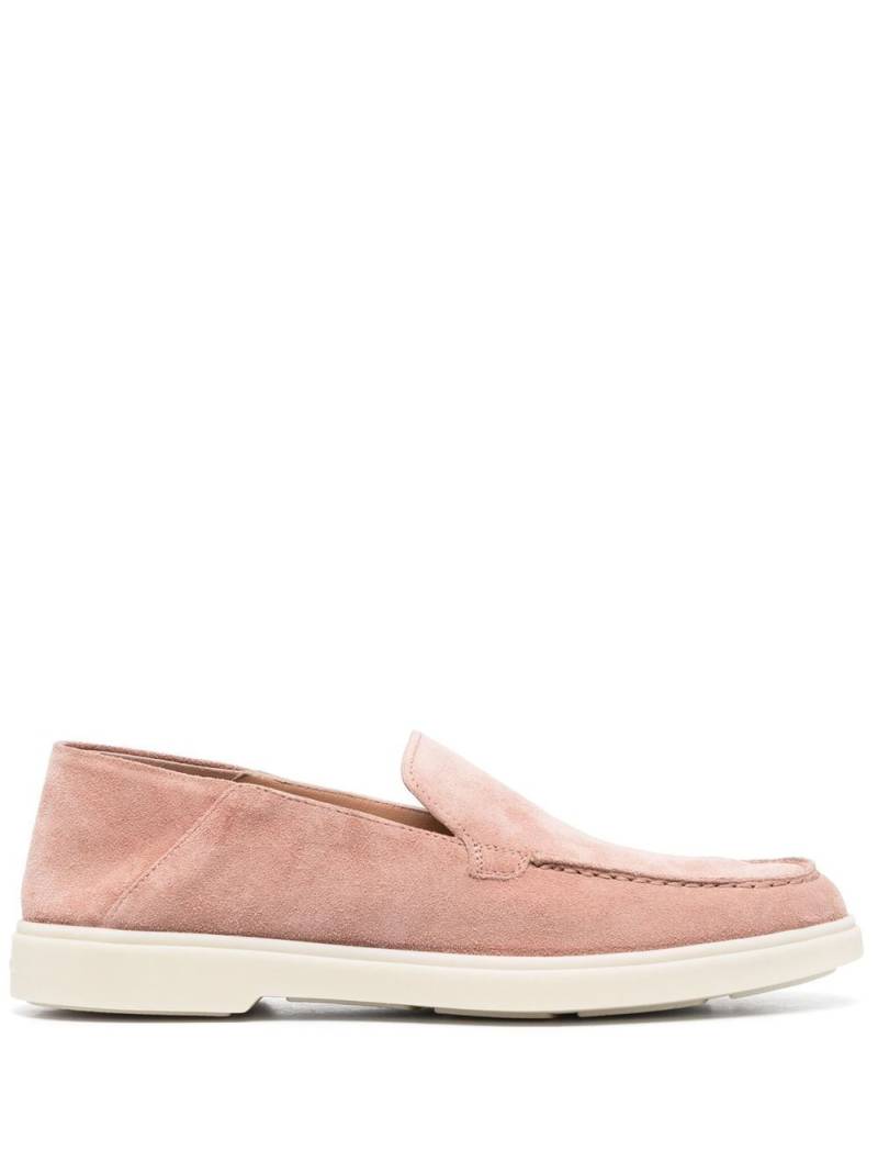 Santoni round-toe suede loafers - Pink von Santoni