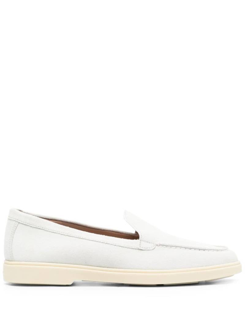 Santoni round-toe suede loafers - White von Santoni