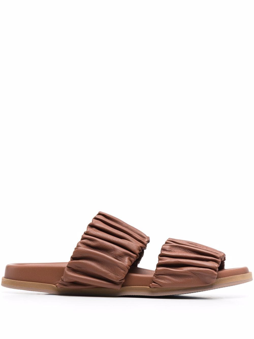 Santoni ruched leather sandals - Brown von Santoni