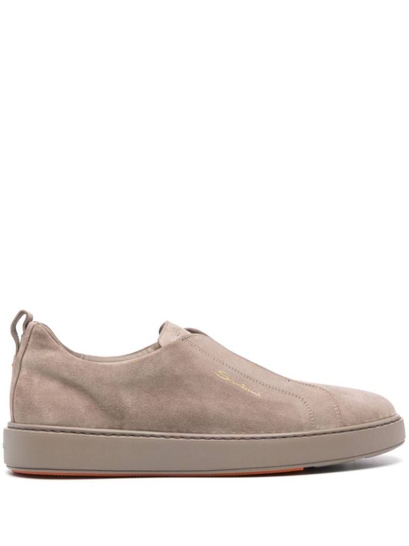 Santoni slip-on suede sneakers - Brown von Santoni