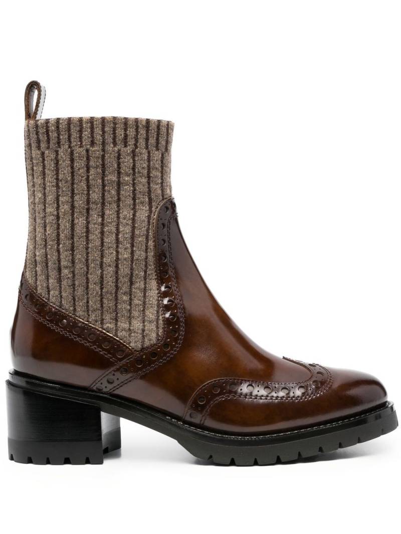 Santoni sock-style ankle boots - Brown von Santoni