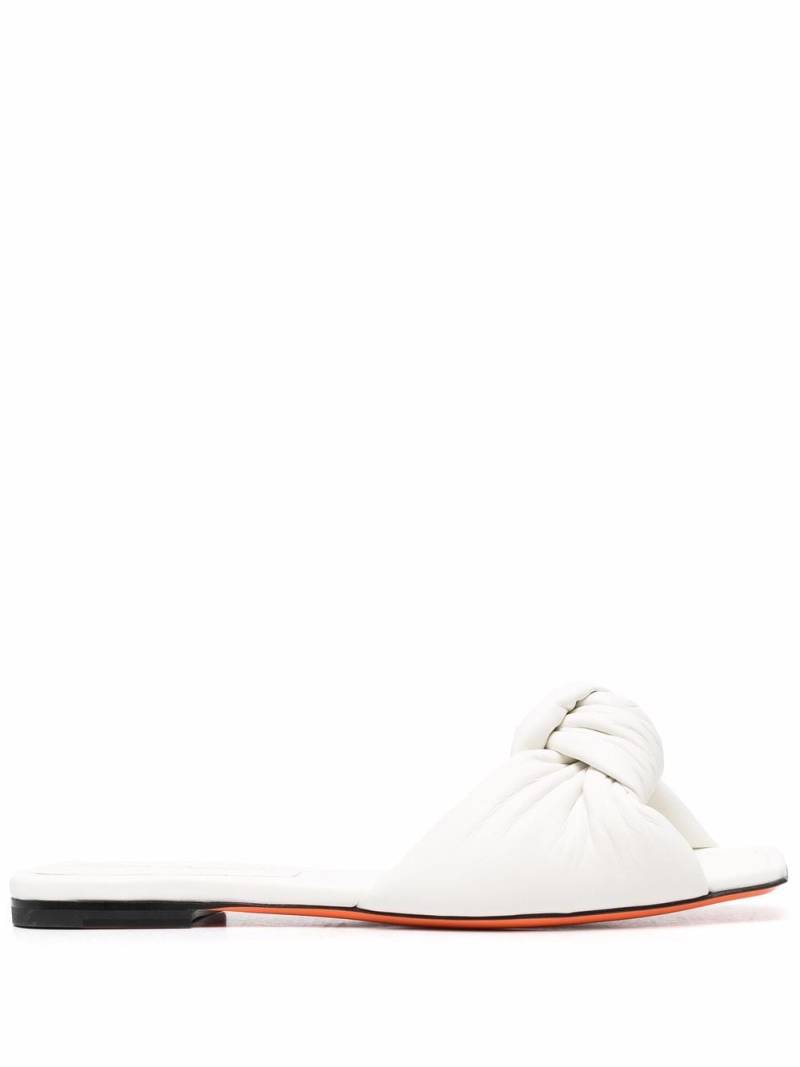 Santoni square-toe leather sandals - White von Santoni