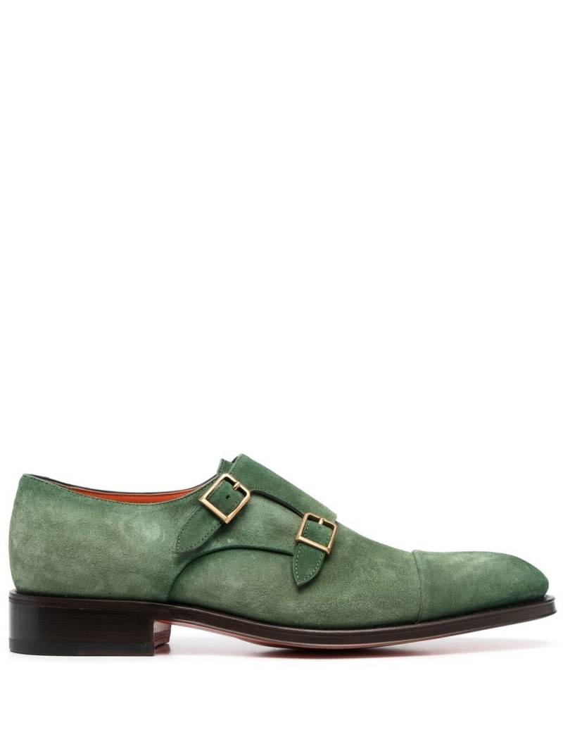 Santoni suede double-buckle shoes - Green von Santoni