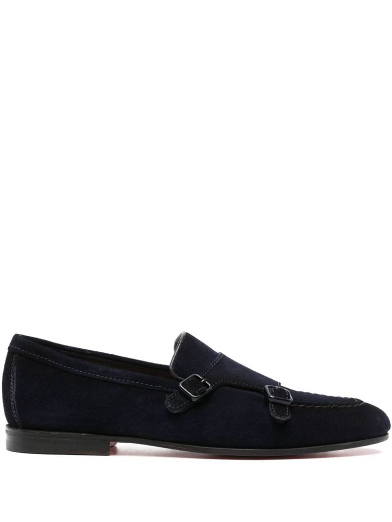 Santoni suede monk shoes - Blue von Santoni