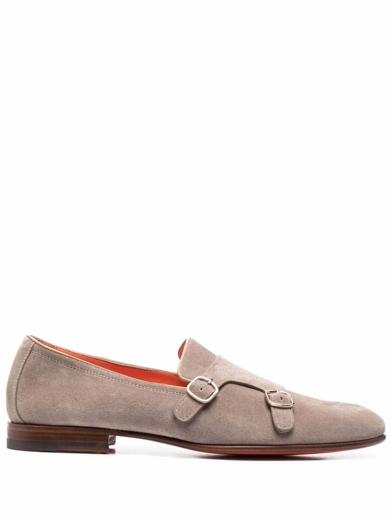 Santoni suede monk shoes - Grey von Santoni