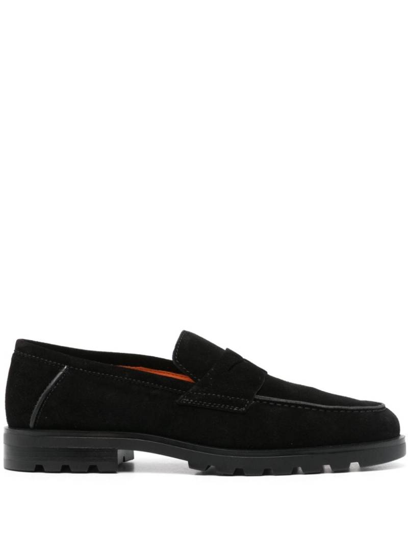 Santoni suede penny loafers - Black von Santoni