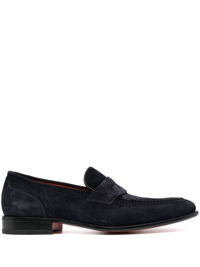 Santoni suede penny loafers - Blue von Santoni