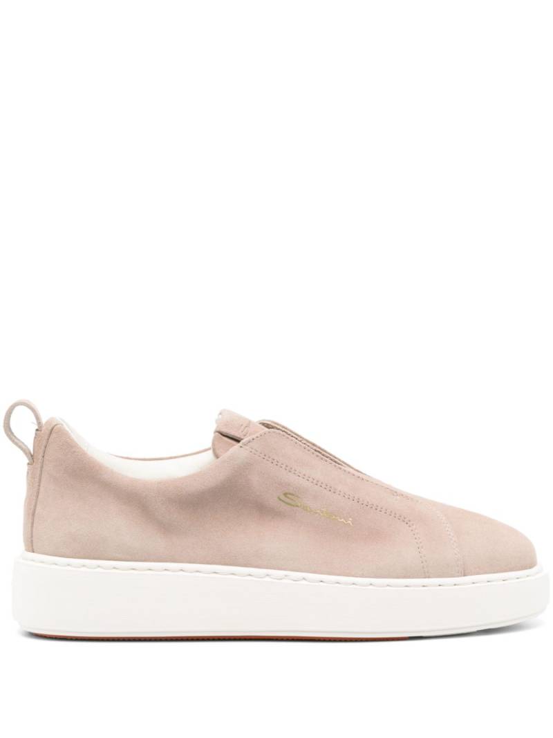 Santoni suede slip-on sneakers - Neutrals von Santoni