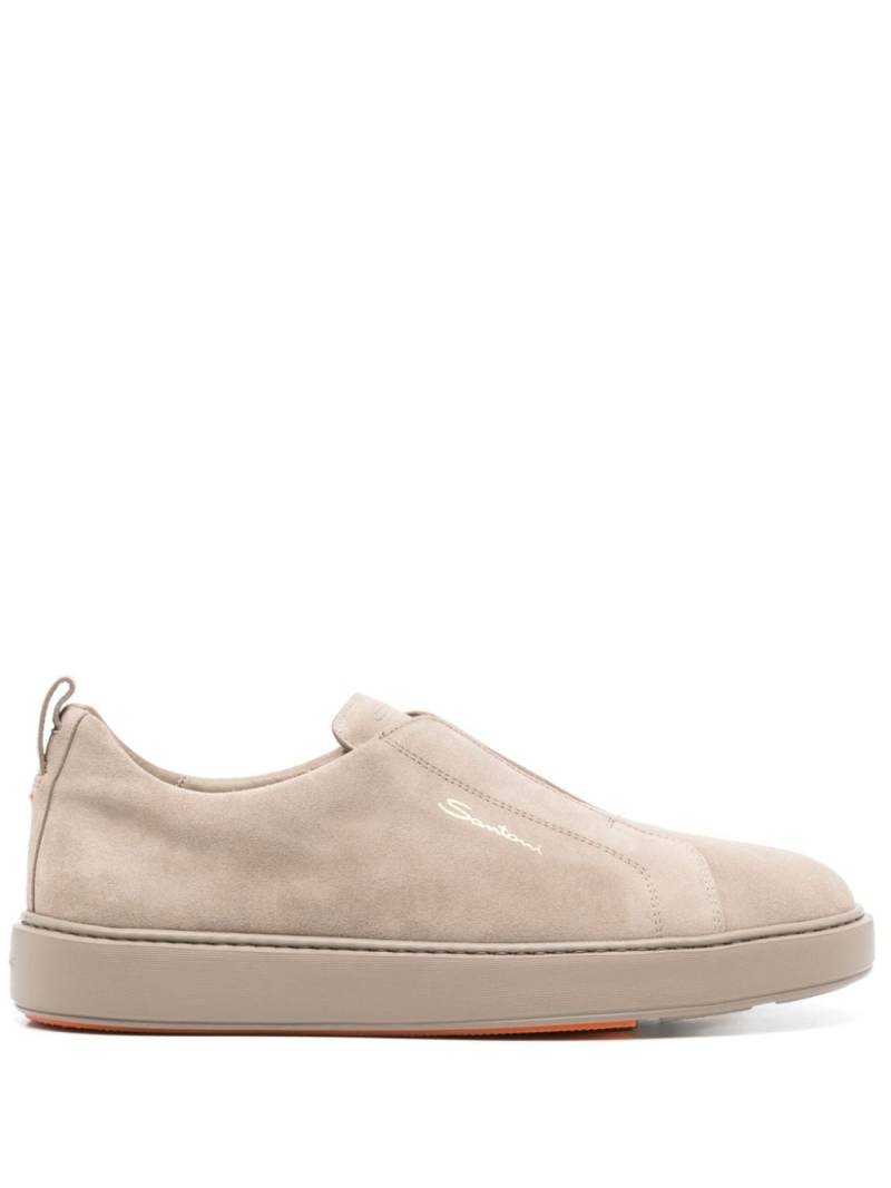 Santoni suede slip-on sneakers - Neutrals von Santoni