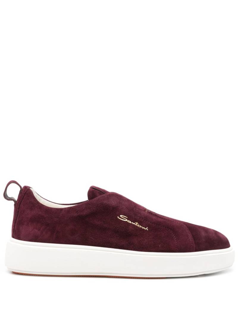 Santoni suede slip-on sneakers - Purple von Santoni