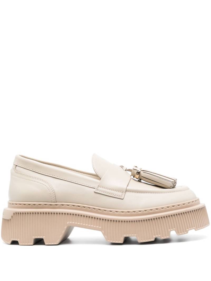 Santoni tassel-detail leather loafers - Neutrals von Santoni