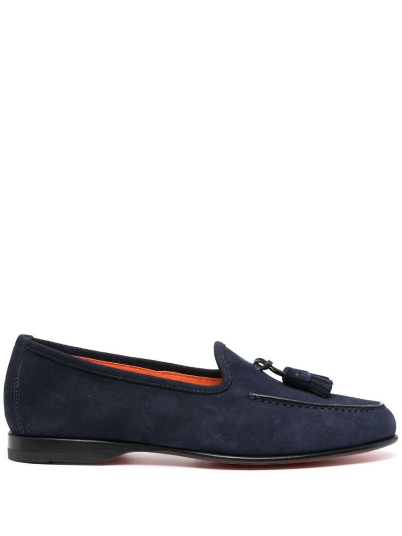 Santoni tassel-detail suede loafers - Blue von Santoni