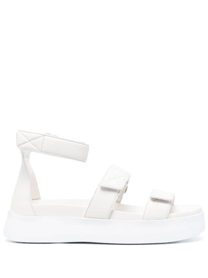 Santoni touch-strap leather sandals - White von Santoni