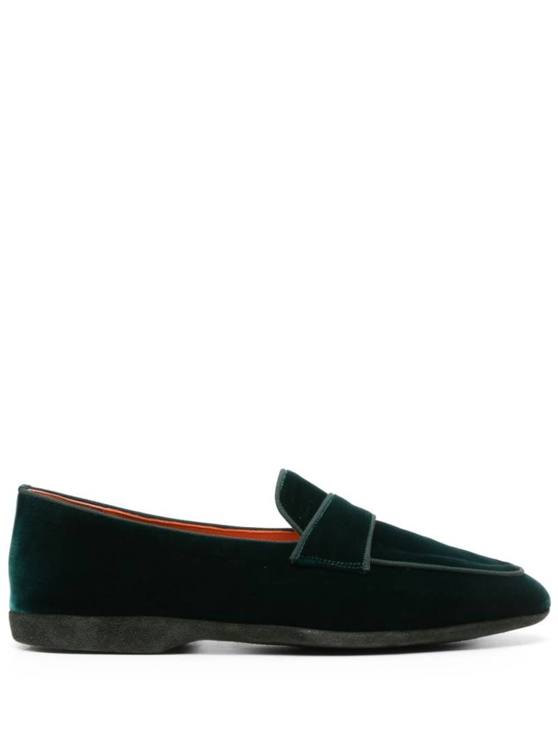 Santoni velvet slip-on slippers - Green von Santoni