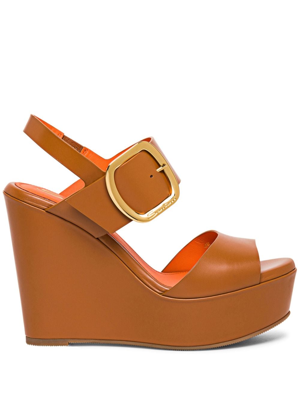 Santoni wedge leather sandals - Brown von Santoni