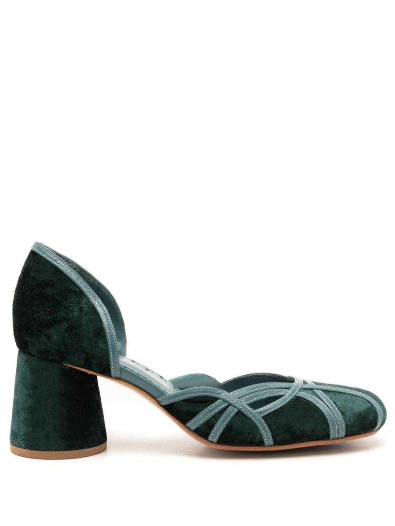 Sarah Chofakian Albert 55mm velvet pumps - Green von Sarah Chofakian