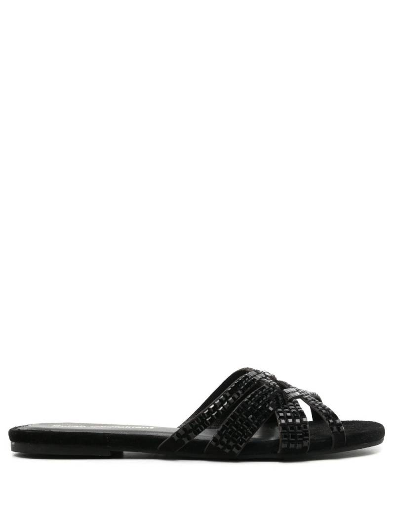 Sarah Chofakian Alix studded slides - Black von Sarah Chofakian