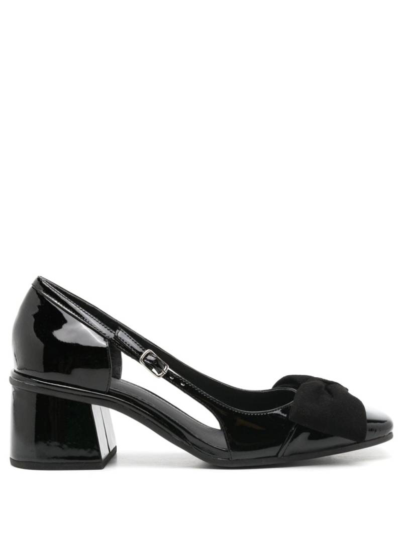 Sarah Chofakian Balé 45mm bow-embellished patent leather pumps - Black von Sarah Chofakian