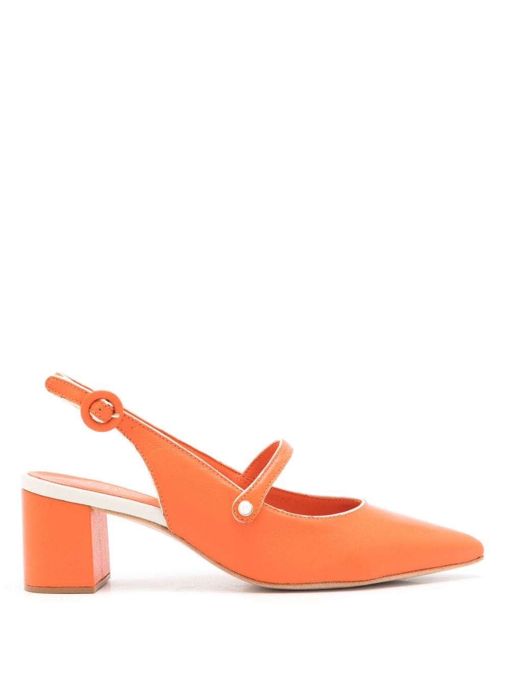 Sarah Chofakian Bertha 40mm pointed-toe leather pumps - Orange von Sarah Chofakian