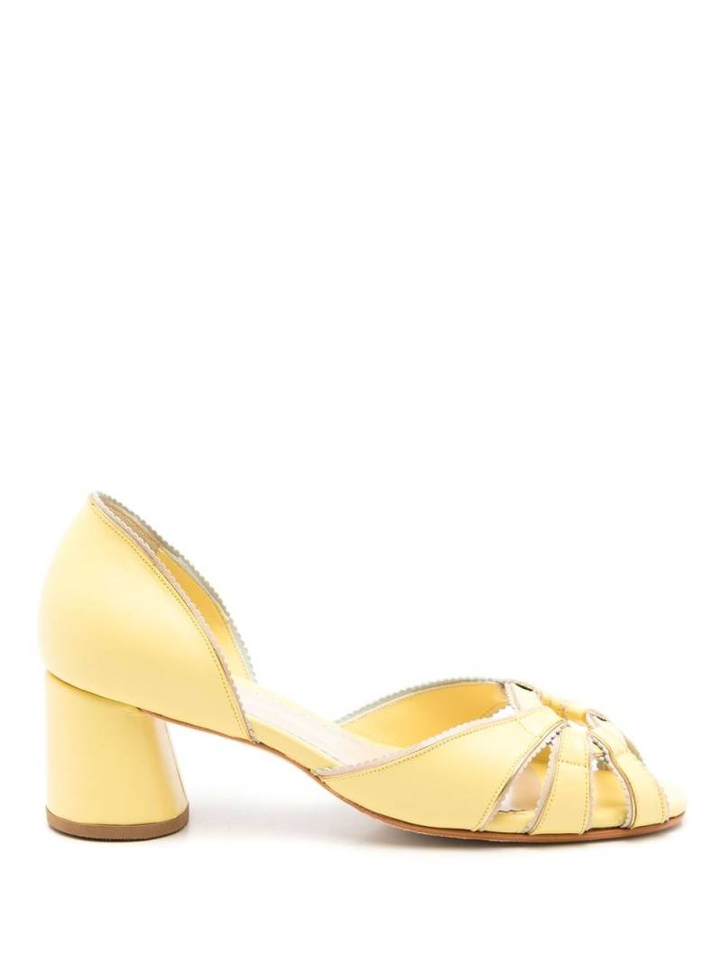 Sarah Chofakian Carrie 55mm open-toe pumps - Yellow von Sarah Chofakian