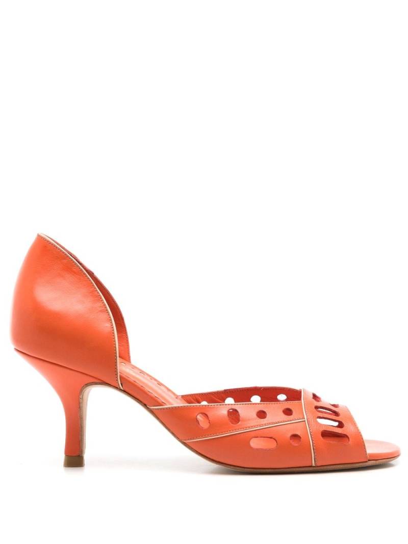 Sarah Chofakian Chanbon 55mm peep-toe pumps - Orange von Sarah Chofakian